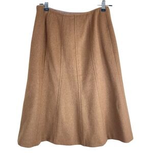 VTG‎ Talbots Camel Hair Midi Skirt Preppy Old Money Capsule Academia 6 A Line